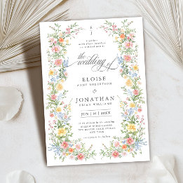 Wildflower Ornate Spring Garden Floral Wedding    Invitation