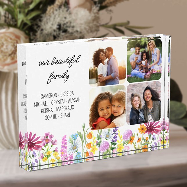 Wildflower Our Family First Names and 4 Photo Block (Creator Uploaded)