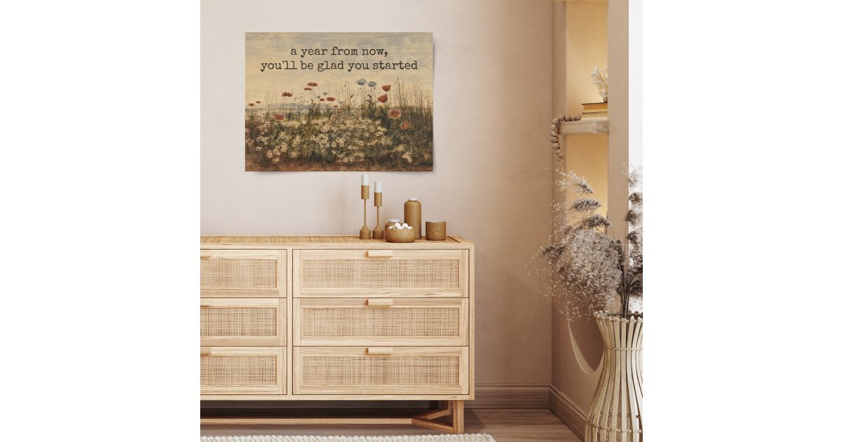 Wildflower Painting Inspirational Custom Quote Poster | Zazzle