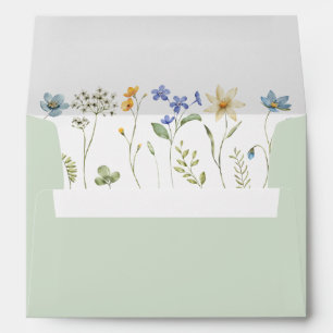 Wildflower Pale Green Minimalist Envelope