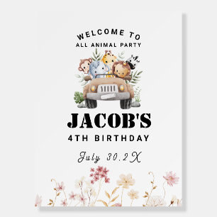 Wildflower Party Animal Birthday Party Welcome Foam Board