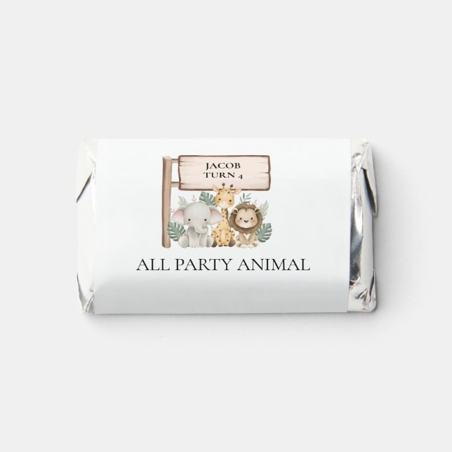 Wildflower Party Animal Safari Kids Birthday Hershey's Miniatures (Front)