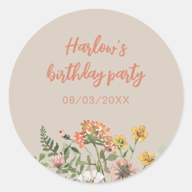 Wildflower Party Calendar Sticker (Front)