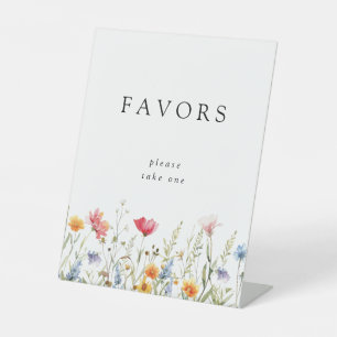 Wildflower Party Favors Pedestal Sign