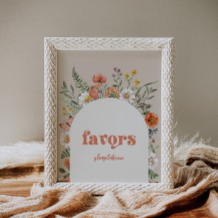 Wildflower Party Favors Sign