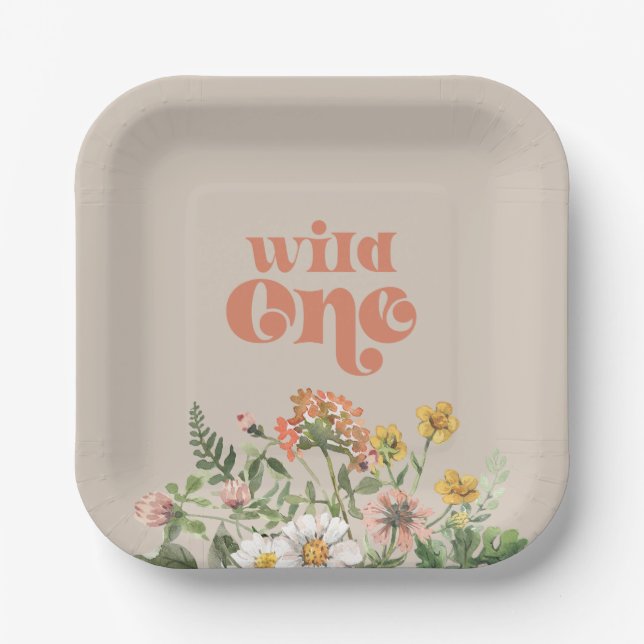 Wildflower Party Paper Plates (Front)