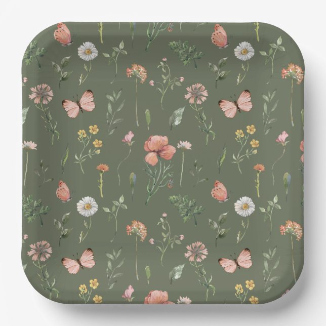 Wildflower Party Paper Plates (Front)