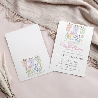 Wildflower Pastel Floral Baby Shower  Invitation