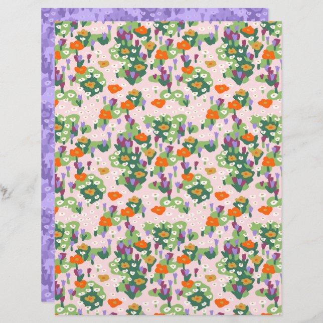 Wildflower Patch Scrapbook Paper (Front/Back)