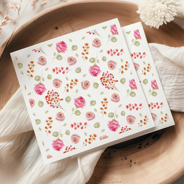 Wildflower Pattern Baby Shower Napkins (Creator Uploaded)