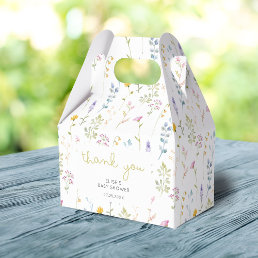 Wildflower Pattern Baby Shower Thank You  Favor Boxes