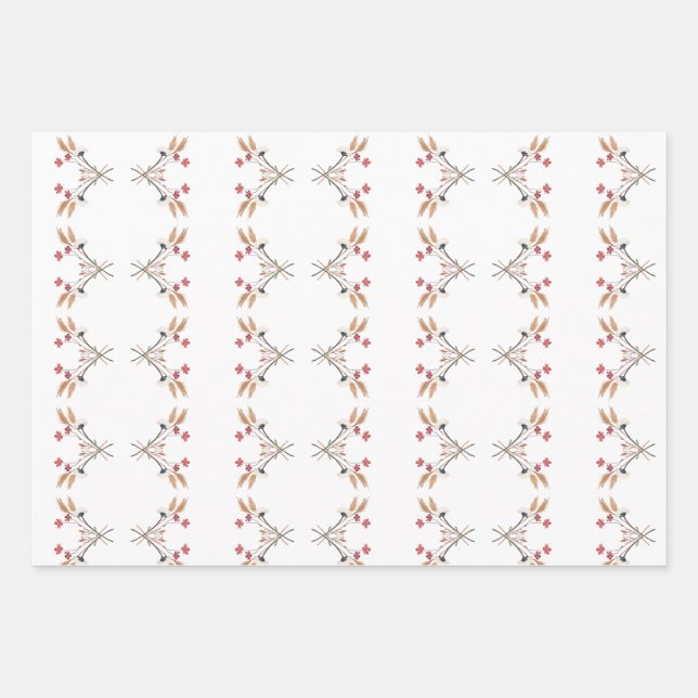 Wildflower Pattern Gift Wrapping Paper Sheets (Front)
