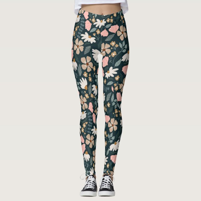 Wildflower Pattern  Leggings (Front)