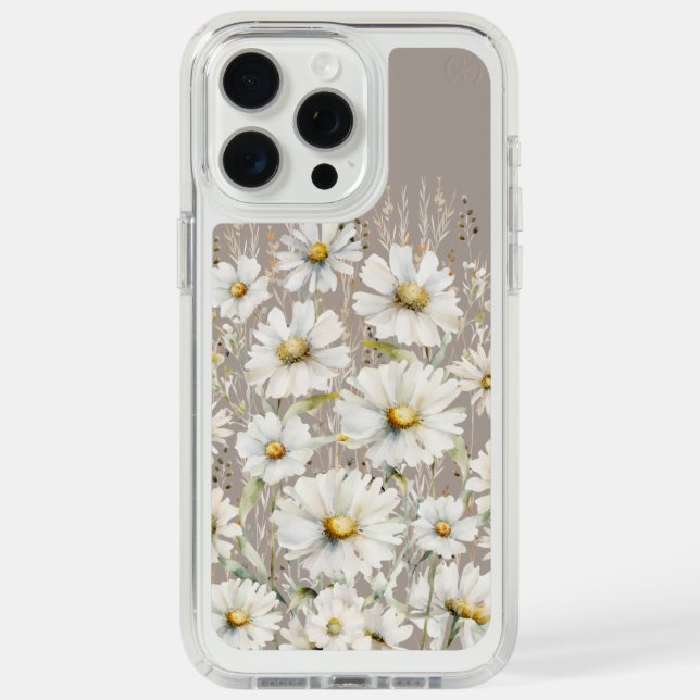 Wildflower Pattern on Beige Speck iPhone Case (Front (White Titanium))