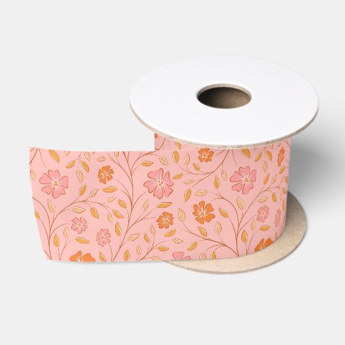 Wildflower Pattern Satin Ribbon