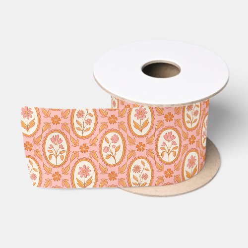Wildflower Pattern Satin Ribbon