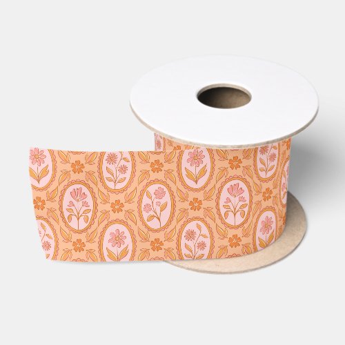Wildflower Pattern Satin Ribbon