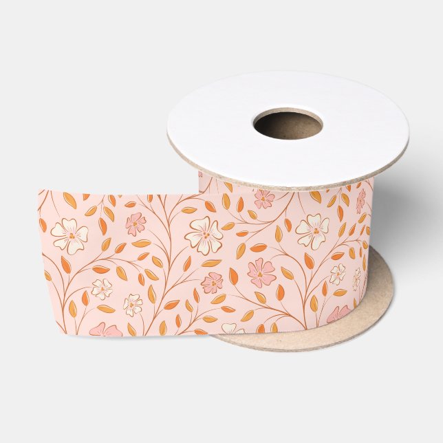 Wildflower Pattern Satin Ribbon (Spool)