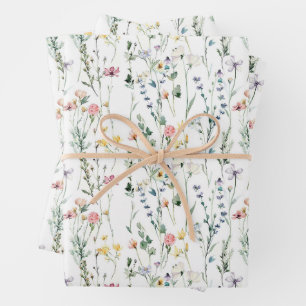 Wildflower Pattern Wrapping Paper Sheets