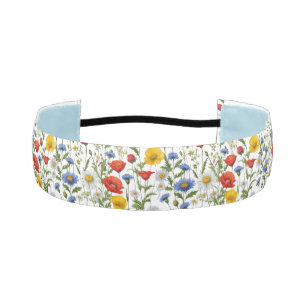Wildflower Patterned Colorful Floral Pretty Summer Athletic Headband