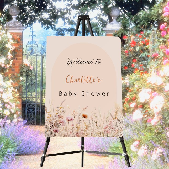 Wildflower peach arch baby shower welcome foam board (Creator Uploaded)