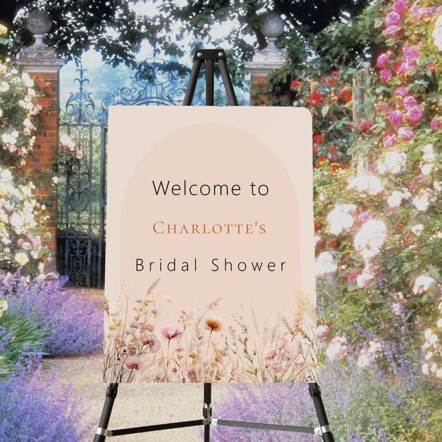 Wildflower peach arch bridal shower welcome foam board (Creator Uploaded)