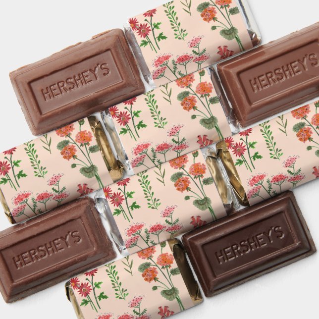 Wildflower Peach Bridal Shower  Hershey's Miniatures (Assorted)