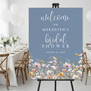 Wildflower Periwinkle Bridal Shower Foam Board