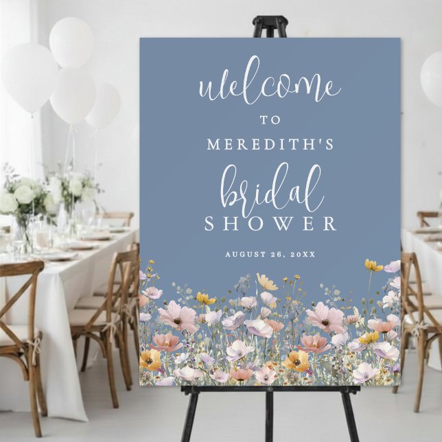Wildflower Periwinkle Bridal Shower Foam Board (Wildflower Periwinkle Bridal Shower Foam Board )