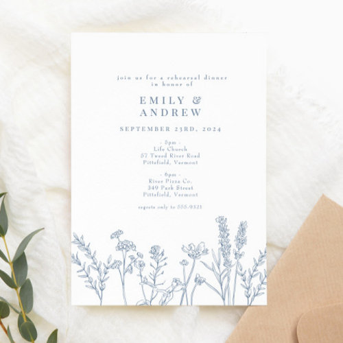 Wildflower Periwinkle Rehearsal Dinner