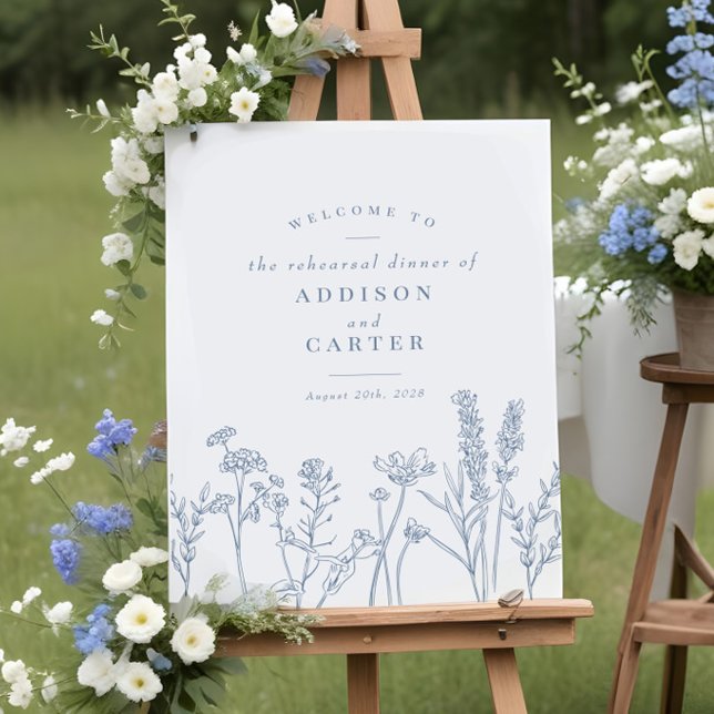 Wildflower Periwinkle Rehearsal Dinner Sign (Creator Uploaded)