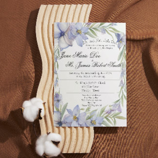 Wildflower Periwinkle Wedding Invitation