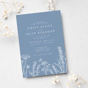 Wildflower Periwinkle Wedding Invitation