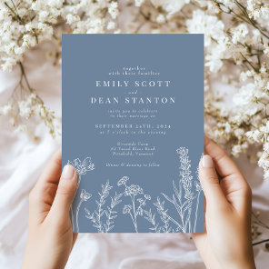 Wildflower Periwinkle Wedding Invitation