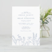 Wildflower Periwinkle Wedding Invitation (Standing Front)