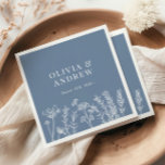 Wildflower Periwinkle Wedding Napkins<br><div class="desc">Wildflower Periwinkle Wedding Napkins</div>