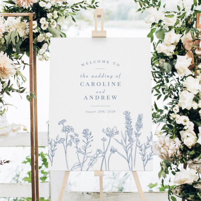 Wildflower Periwinkle Wedding Welcome Sign (Creator Uploaded)