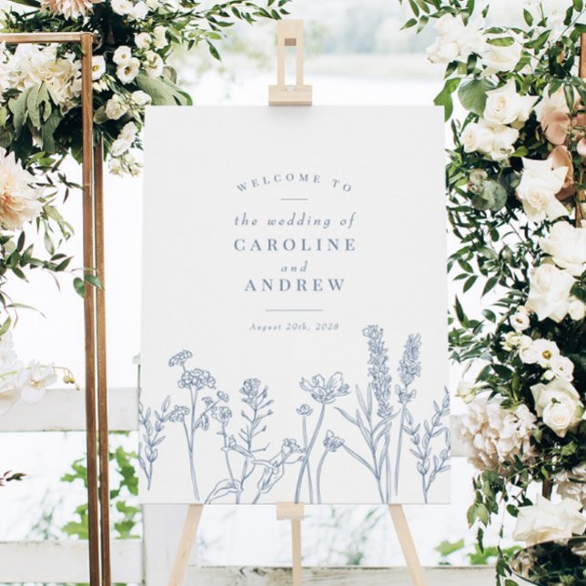 Wildflower Periwinkle Wedding Welcome Sign (Creator Uploaded)