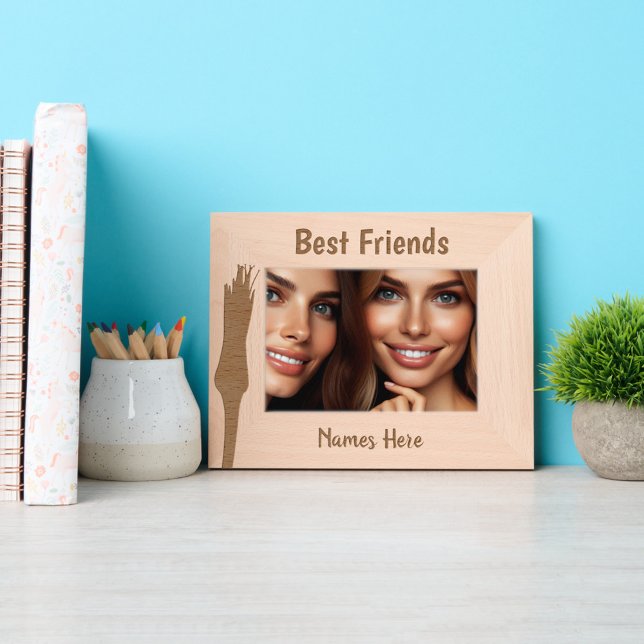 Wildflower Personalized Best Friend  Engraved Frames (Personalized Best Friends Frame)