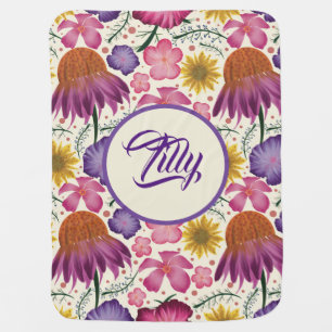 Wildflower Personalized Garden Baby Shower  Blanket