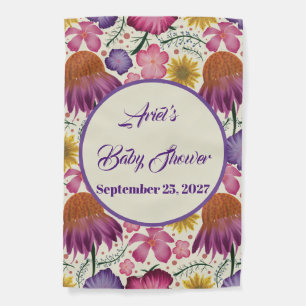 Wildflower Personalized Garden Baby Shower  Flag