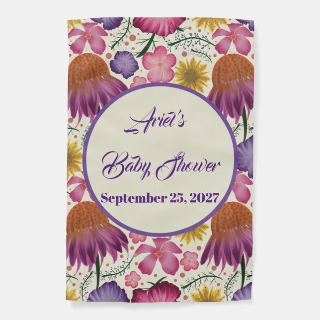 Wildflower Personalized Garden Baby Shower  Garden Flag (Front)