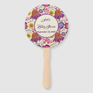Wildflower Personalized Garden Baby Shower Hand Fan