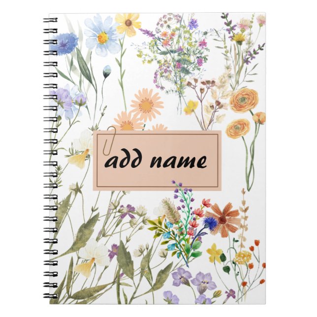 Wildflower Personalized Journal Customized Noteboo (Front)