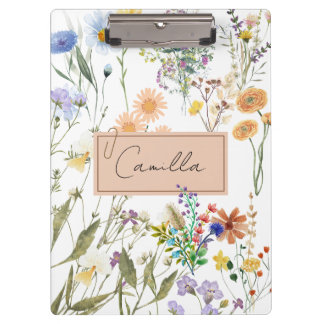 Wildflower Personalized Journal Customized Noteboo Clipboard