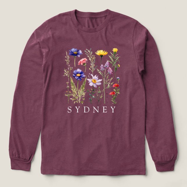  Wildflower Personalized Name Tri-Blend Shirt (Design Front)