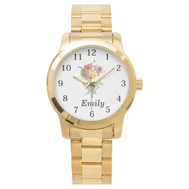  Wildflower personalized name Watch (Front)