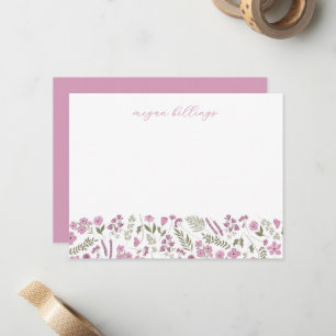 Wildflower Personalized Notecards - Thank You Card