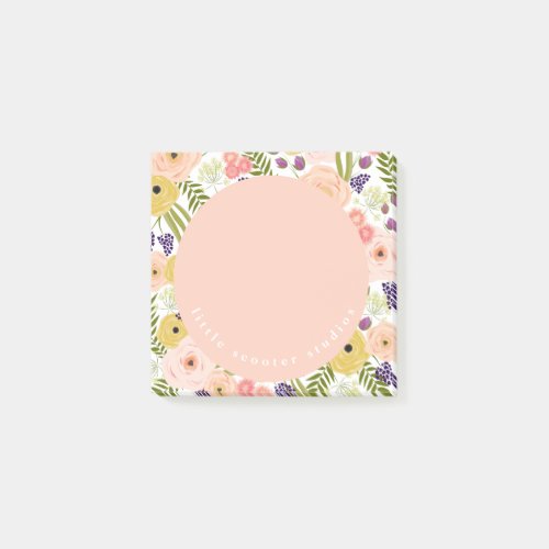 Wildflower Personalized Post It Notes