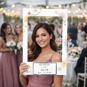 Wildflower Personalized Wedding Selfie Frame
